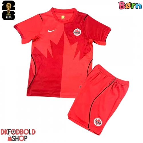 Canada Hjemmebanesæt Børn VM 2026 Kort ærmer (+ korte bukser)